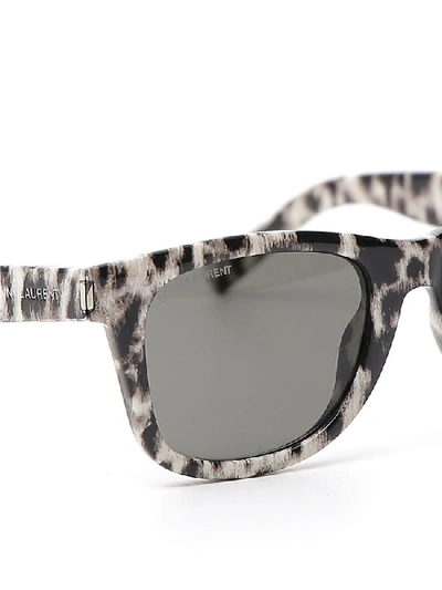 Shop Saint Laurent Eyewear Square Leopard  Sunglasses In Multi
