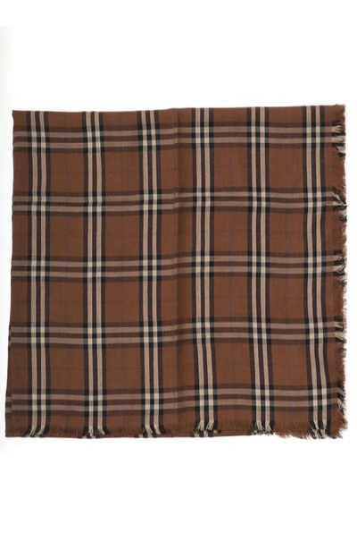 Shop Burberry Vintage Check Lightweight Scarf In Multi