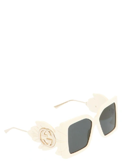 Shop Gucci Eyewear Square Sunglasses In White