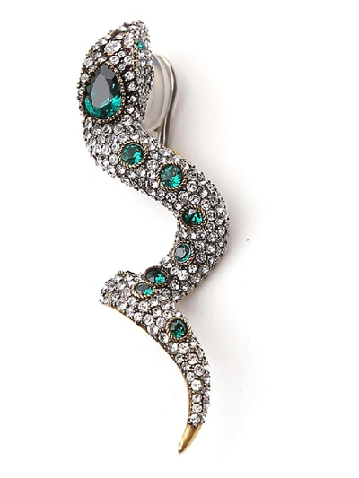 Shop Gucci Crystal Embellished Earrings In Multi