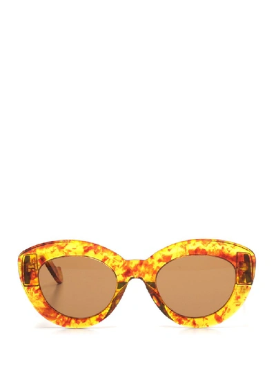 Shop Loewe Cat Eye Sunglasses In Multi