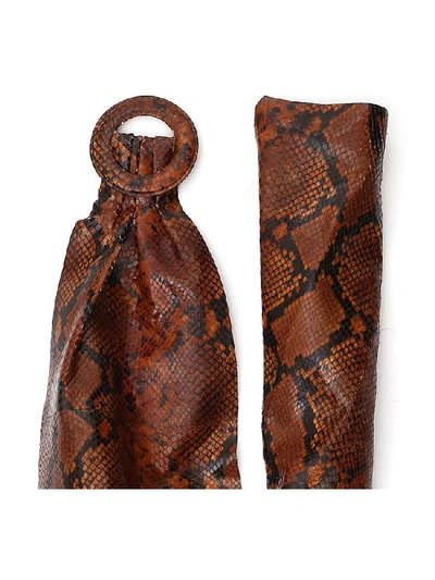 Shop Attico Snakeskin Print Waist Belt In Brown