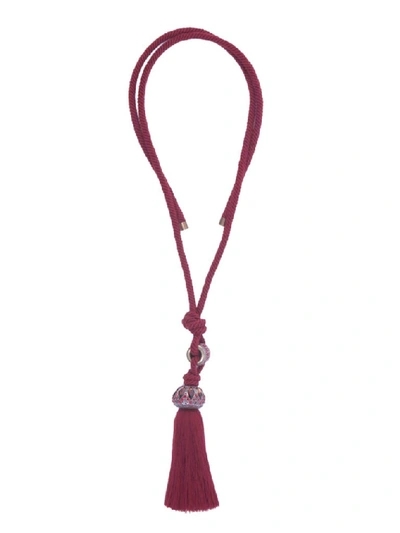 Shop Lanvin Nappina Tassel Necklace In Red