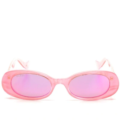 Shop Gucci Eyewear Oval Sunglasses In Pink