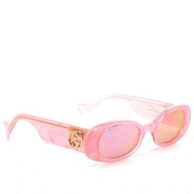 Shop Gucci Eyewear Oval Sunglasses In Pink