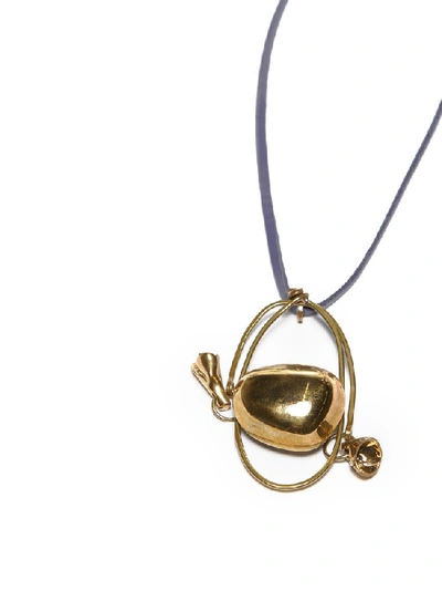 Shop Marni Metallic Flower Head Necklace In Gold
