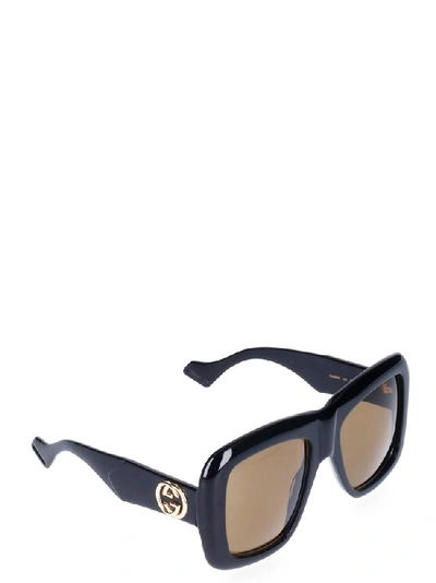Shop Gucci Eyewear Oversized Sunglasses In Black