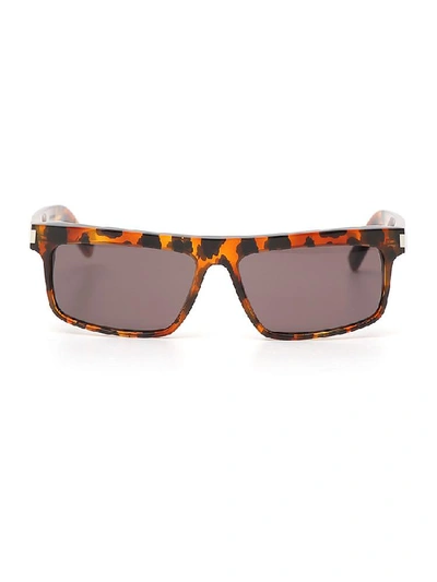 Shop Saint Laurent Eyewear New Wave Square Frame Sunglasses In Brown