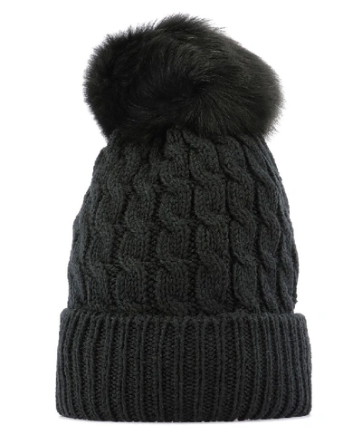 Shop Moncler Grenoble Pom Pom Logo Beanie In Black