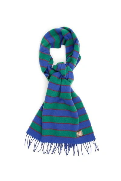 Shop Kenzo Fringe Knitted Scarf In Multi