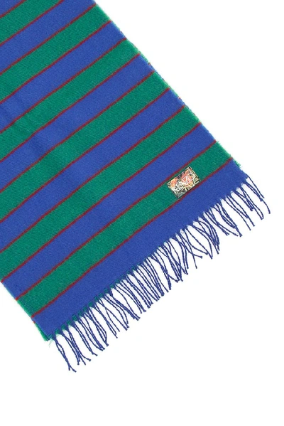 Shop Kenzo Fringe Knitted Scarf In Multi