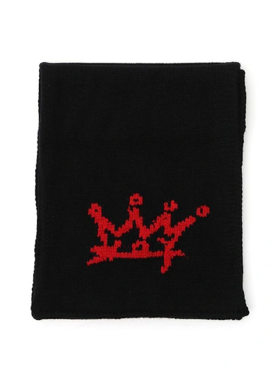 Shop Dolce & Gabbana Love Knit Scarf In Black