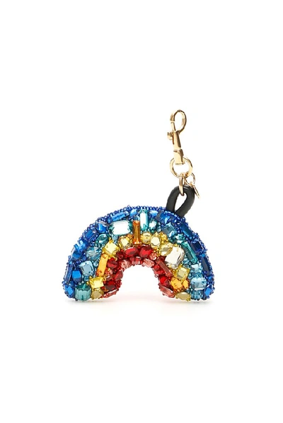Shop Anya Hindmarch Crystal Rainbow Key Ring In Multi