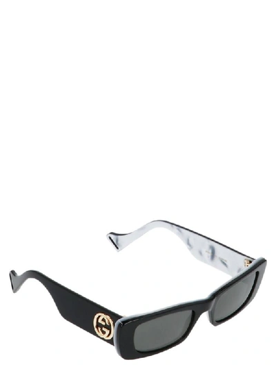 Shop Gucci Eyewear Rectangular Sunglasses In Black