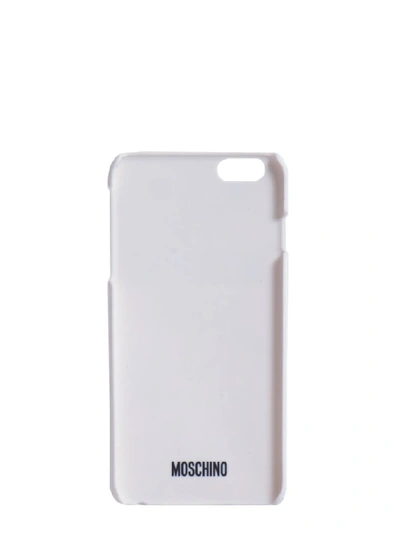 Shop Moschino Logo Burnt Effect Iphone 6 Plus Case In White