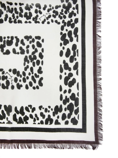 Shop Givenchy Leopard 4g Fringed Scarf In Multi