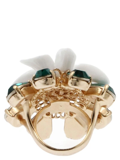 Shop Dolce & Gabbana Floral Embellished Ring In Multi