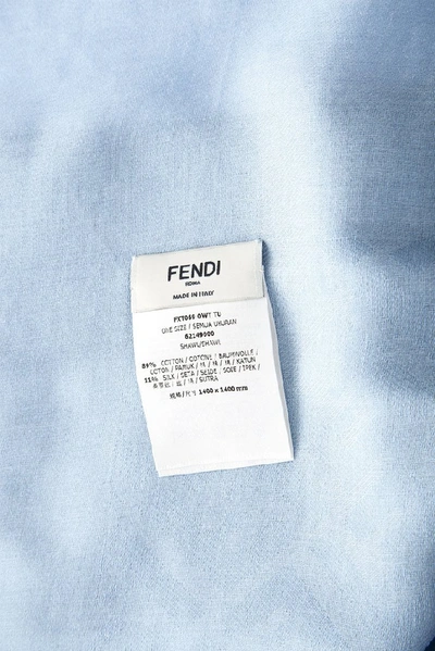 Shop Fendi Frayed Edge Scarves In Blue