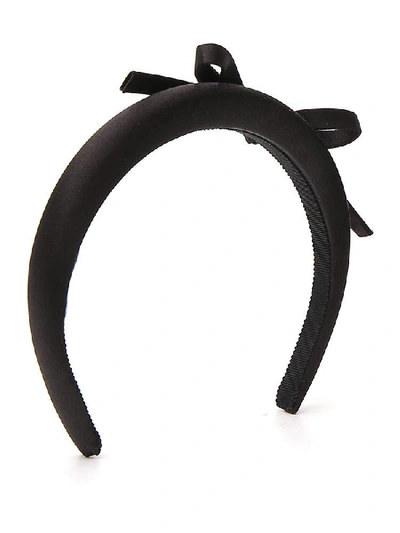 Shop Prada Bow Trim Headband In Black