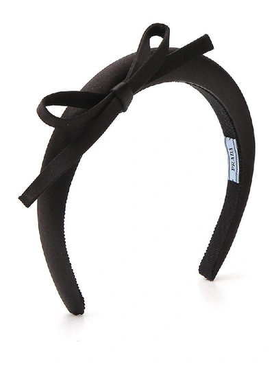 Shop Prada Bow Trim Headband In Black