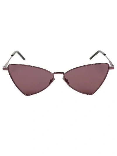 Shop Saint Laurent Eyewear Geometric Frame Sunglasses In Red