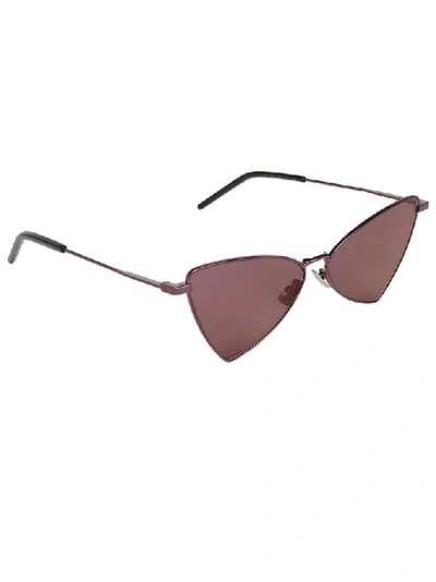Shop Saint Laurent Eyewear Geometric Frame Sunglasses In Red