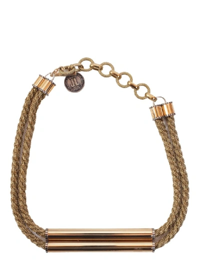 Shop Lanvin Chain Application Necklace In Gold