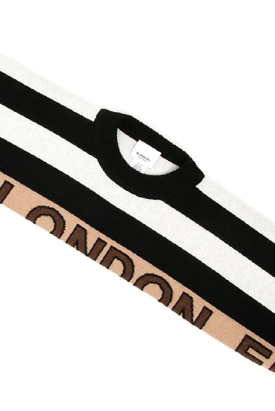 Shop Burberry Fringed London Football Scarf In Multi