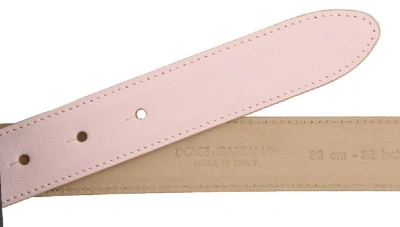 Shop Dolce & Gabbana Embellished Logo Buckle Belt In Pink