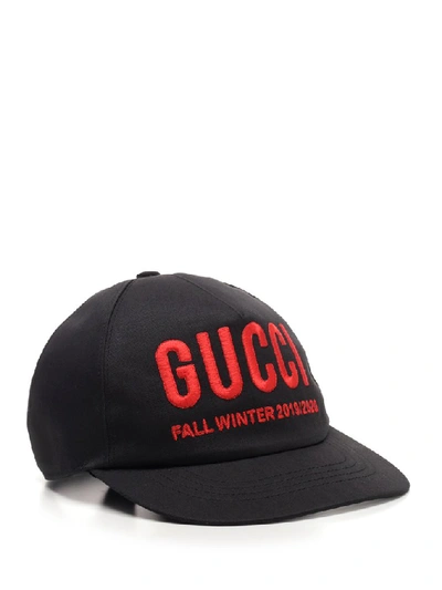 Shop Gucci Logo Baseball Cap In Black