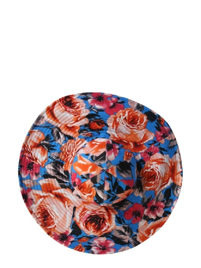 Shop Msgm Floral Print Hat In Multi