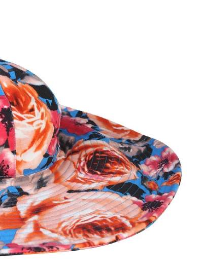 Shop Msgm Floral Print Hat In Multi