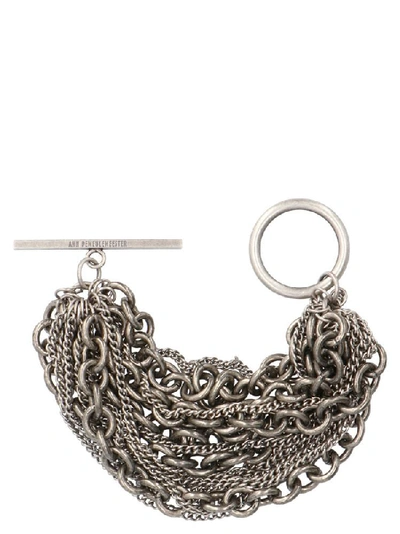 Shop Ann Demeulemeester Chains Detail Bracelet In Silver