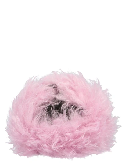 Shop Prada Fur Baseball Cap In Multi