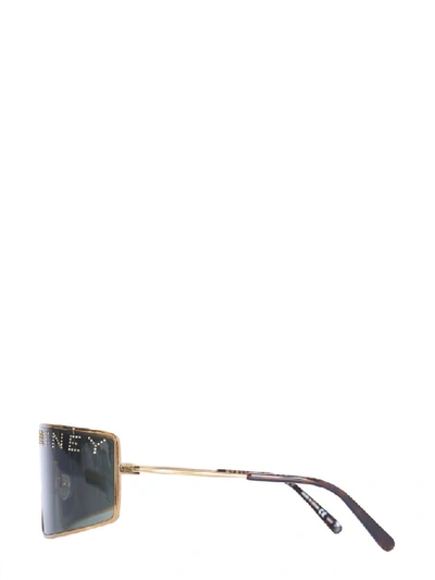 Shop Stella Mccartney Embellished Logo Sunglasses In Gold