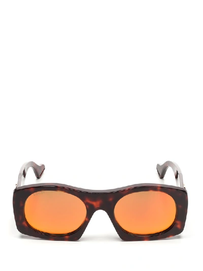 Shop Gucci Eyewear Square Frame Sunglasses In Brown