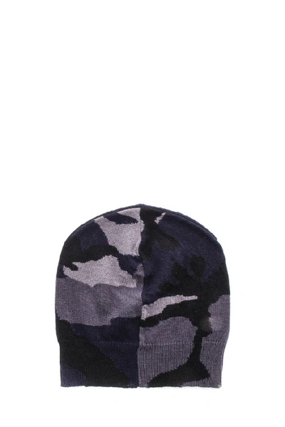 Shop Valentino Camouflage Motif Beanie In Multi