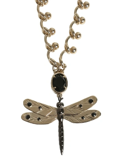 Shop Red Valentino Dragonfly Charm Necklace In Multi