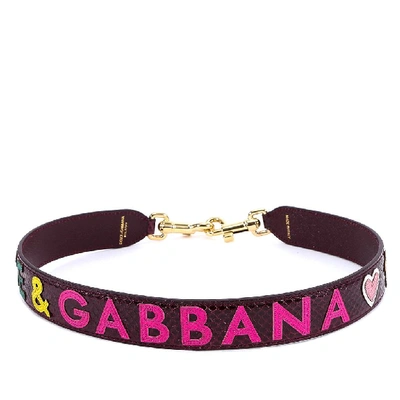 Shop Dolce & Gabbana Logo Appliqué Bag Strap In Multi