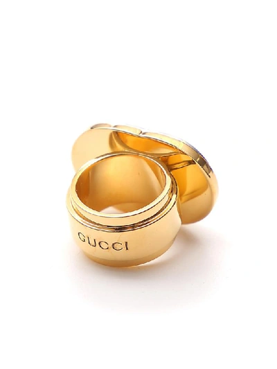 Shop Gucci Interlocking G Logo Ring In Multi