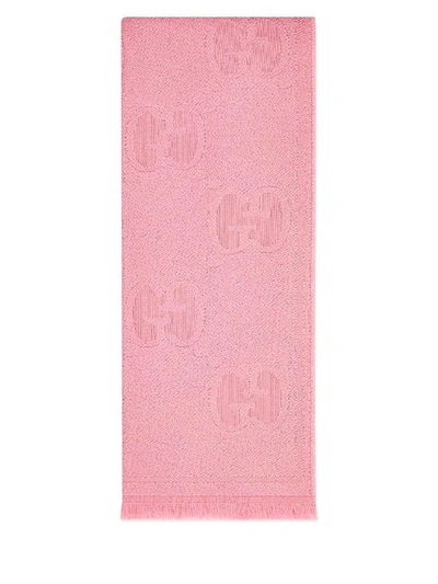 Shop Gucci Gg Logo Scarf In Pink