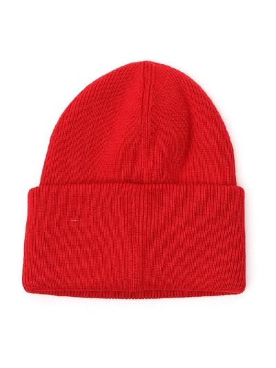 Shop Canada Goose Logo Patch Beanie In Red