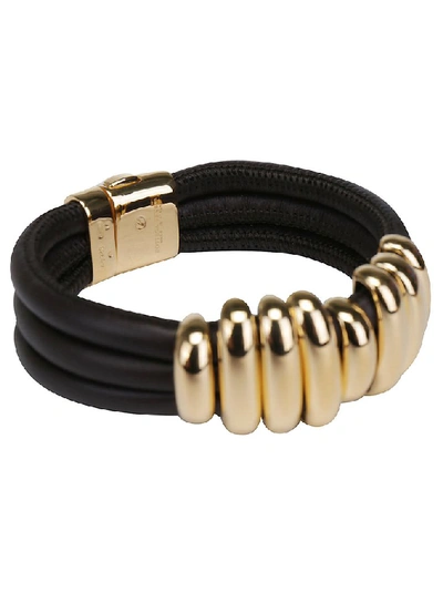 Shop Bottega Veneta Nine Ring Hook Closure Bracelet In Black