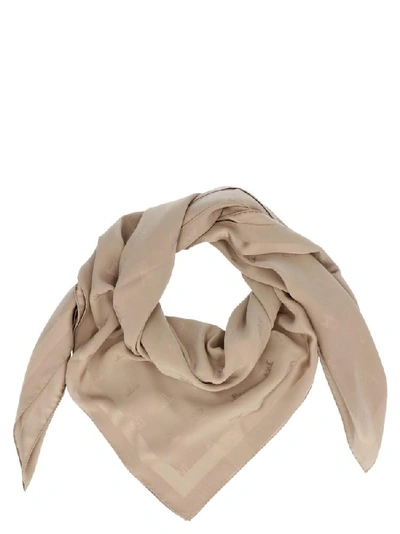 Shop Max Mara Logo Detail Scarf In Beige