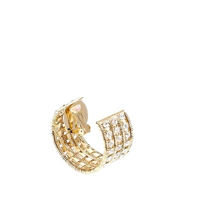 Shop Silvia Gnecchi Embellished Hoop Earrings In Gold