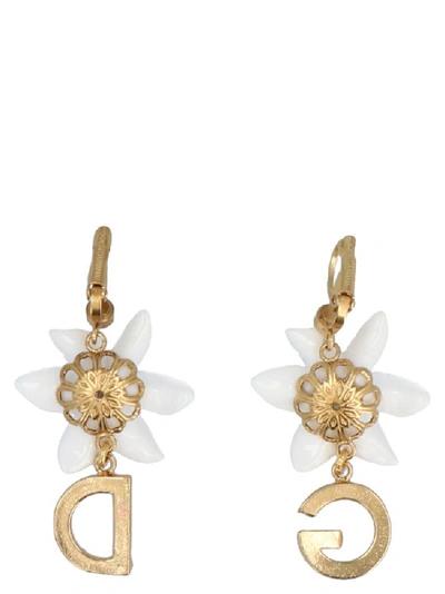 Shop Dolce & Gabbana Floral Drop Earrings In Multi