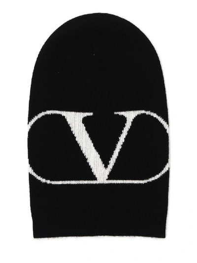 Shop Valentino Go Logo Knit Beanie In Black