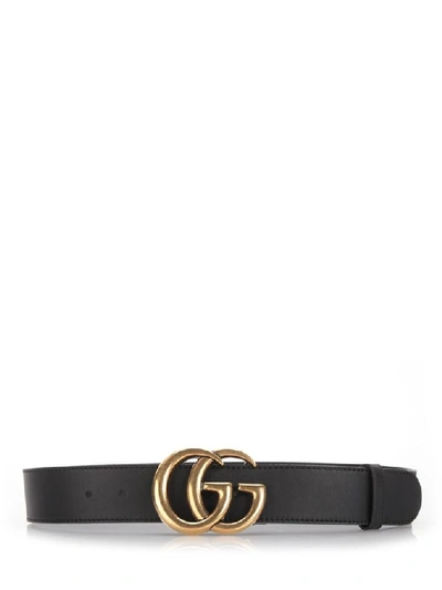 Shop Gucci Gg Buckle Belt In Black