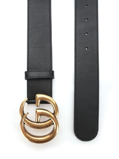 Shop Gucci Gg Buckle Belt In Black