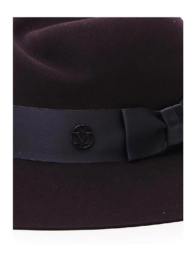 Shop Maison Michel Virginie Bow Hat In Black